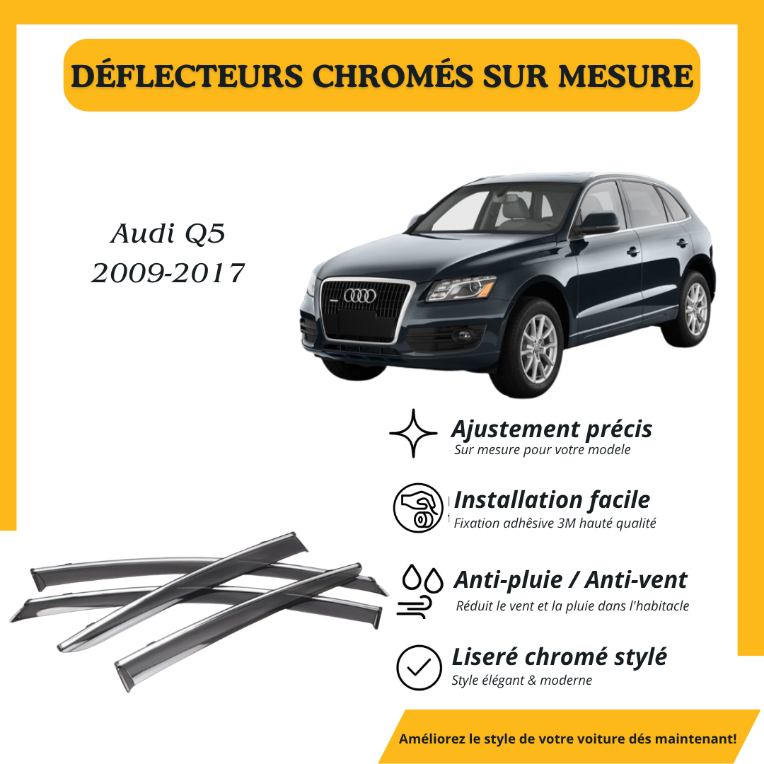 Déflecteur d’air noir et chromé Audi Q5 2009-2017