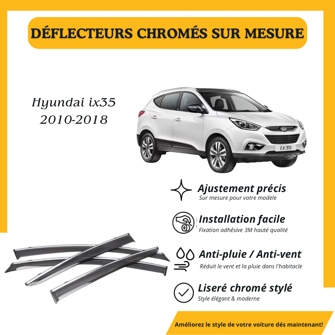 Déflecteur d’air noir et chromé Hyundai IX35 2010-2018