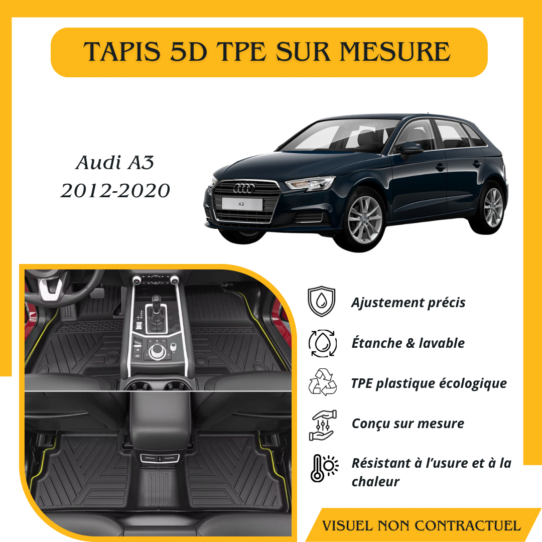 Tapis sur mesure 5D TPE Audi A3 2012-2020