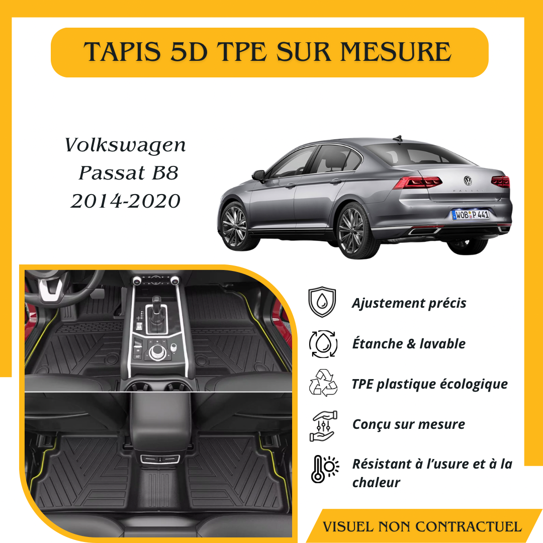 Tapis sur mesure 5D TPE Volkswagen Passat B8 2014-2020