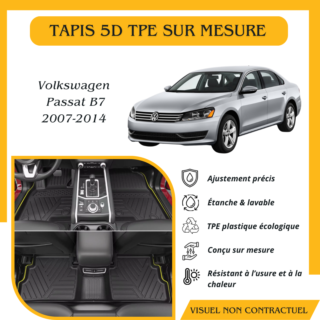 Tapis sur mesure 5D TPE Volkswagen Passat B7 2007-2014