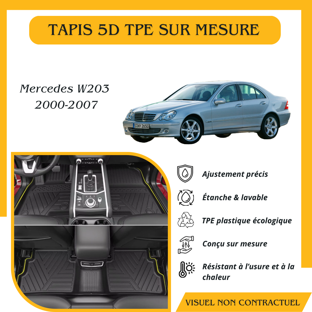 Tapis sur mesure 5D TPE Mercedes W203 2000-2007