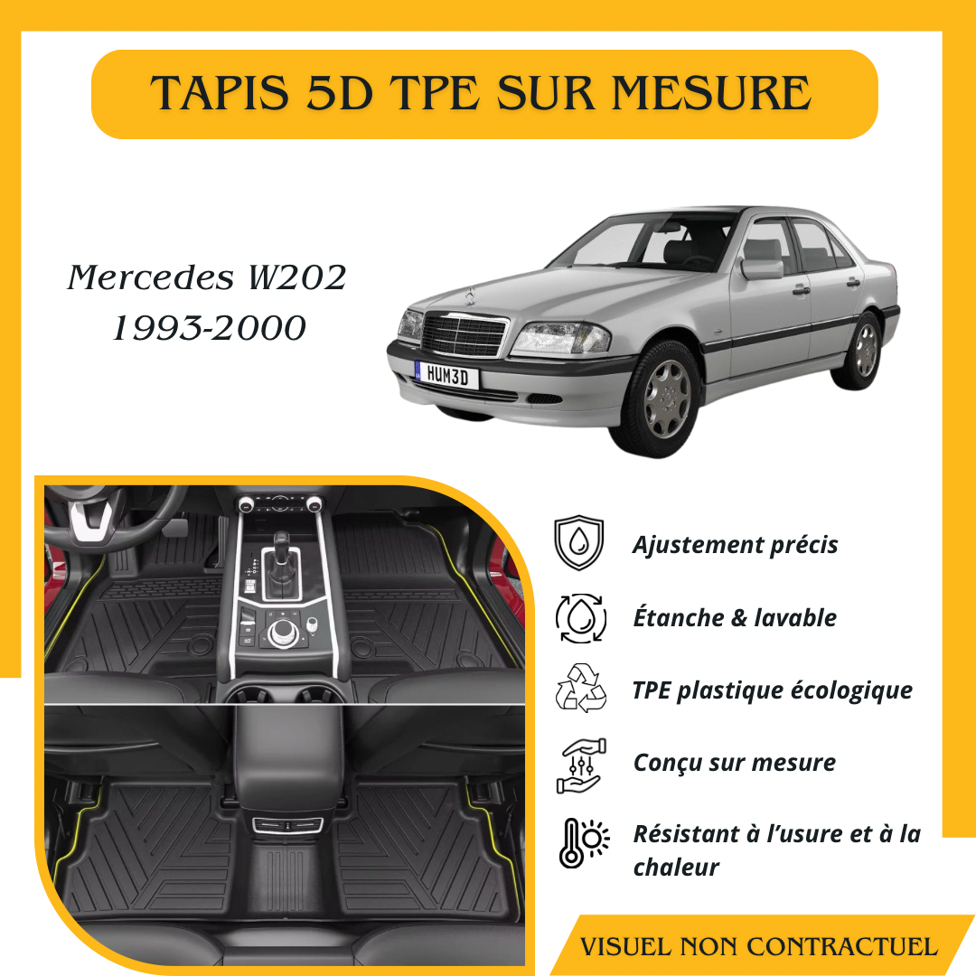 Tapis sur mesure 5D TPE Mercedes W202 1993-2000