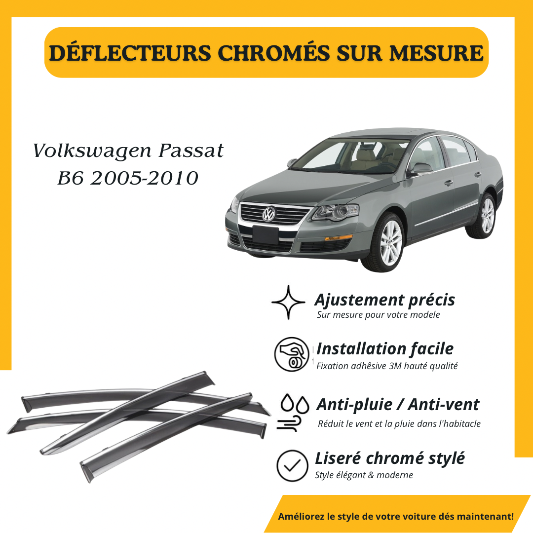 Déflecteur d’air noir et chromé Volkswagen Passat B6 2005-2010
