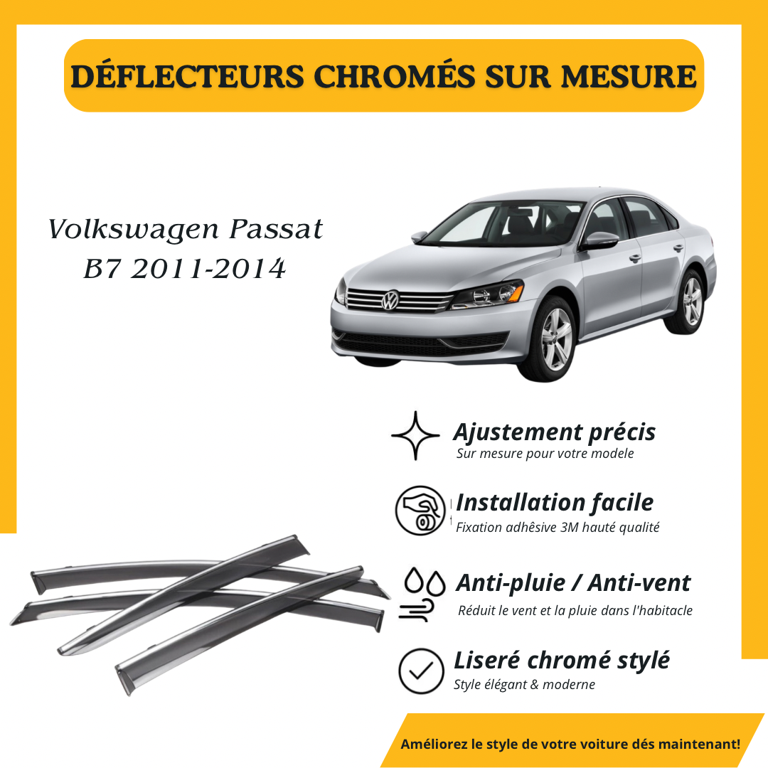 Déflecteur d’air noir et chromé Volkswagen Passat B7 2007-2014