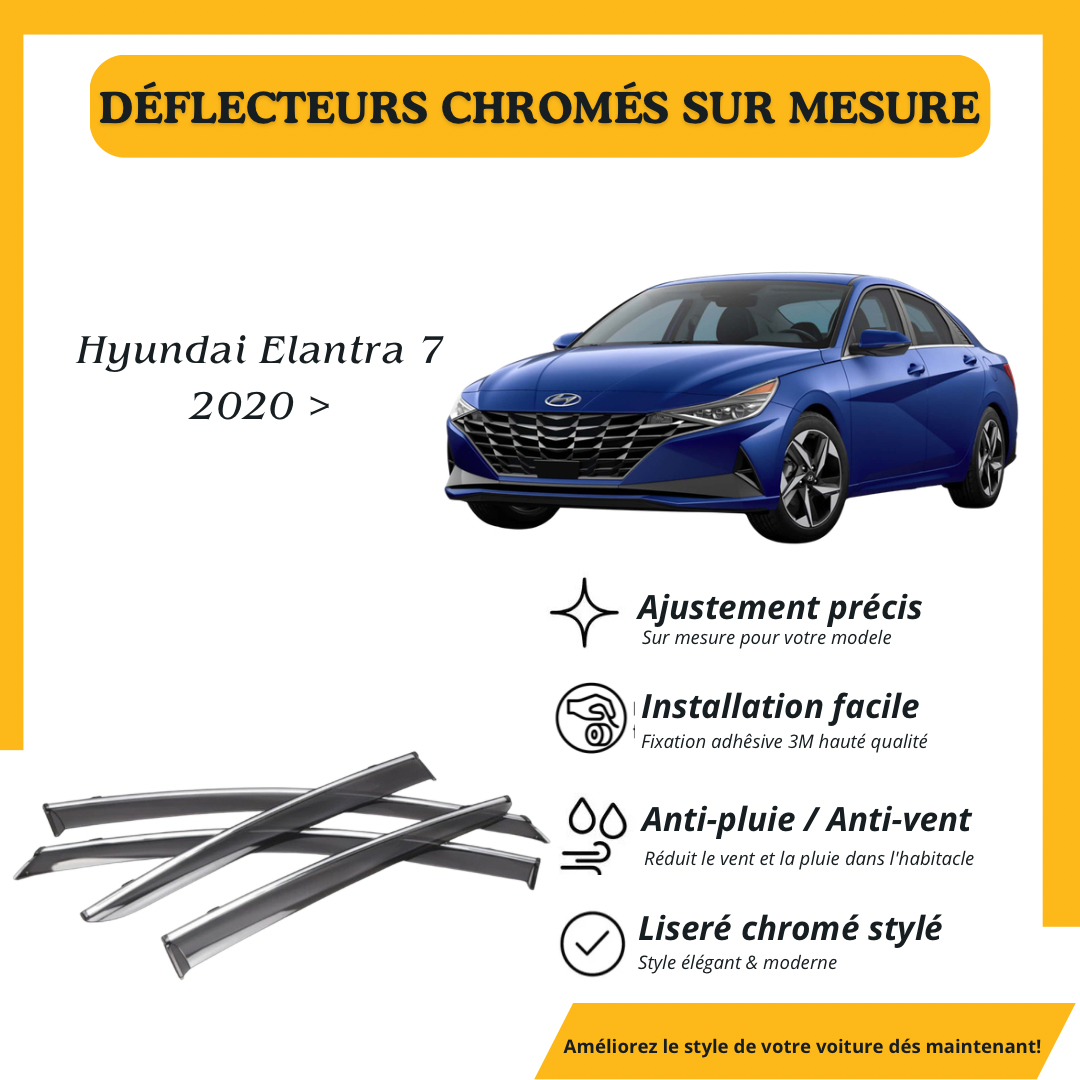 Déflecteur d’air noir et chromé Hyundai Elantra 2020 >