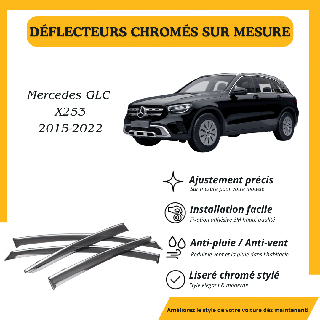 Déflecteur d’air noir et chromé Mercedes GLC X253 2015-2022
