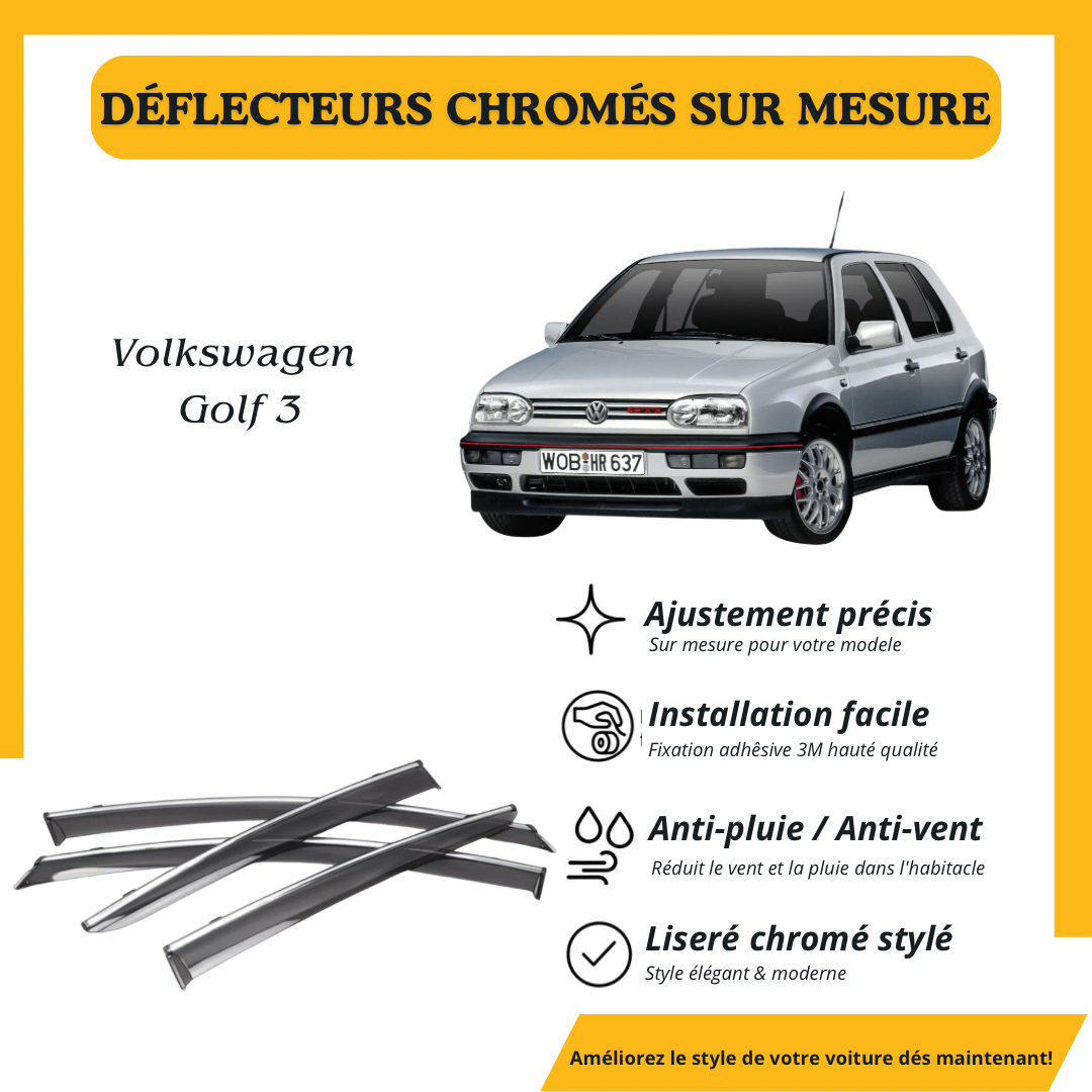 Déflecteur d’air noir et chromé Volkswagen Golf 3