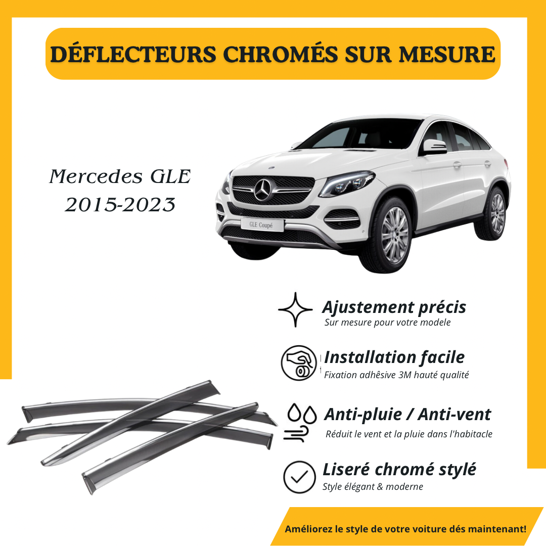 Déflecteur d’air noir et chromé Mercedes GLE 2015-2023