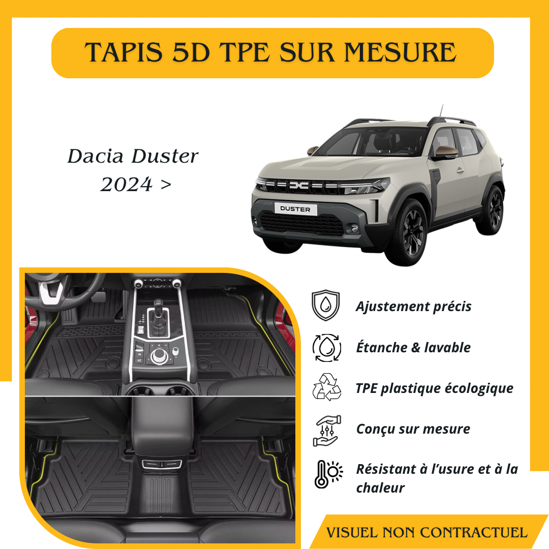 Tapis sur mesure 5D TPE Dacia Duster 2024 >
