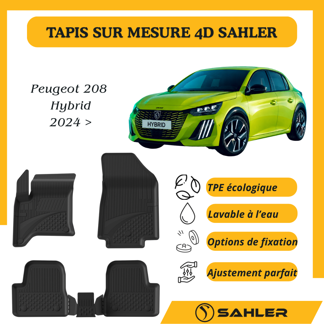 Tapis Sur Mesure 4D Peugeot 208 Hybrid 2024 >