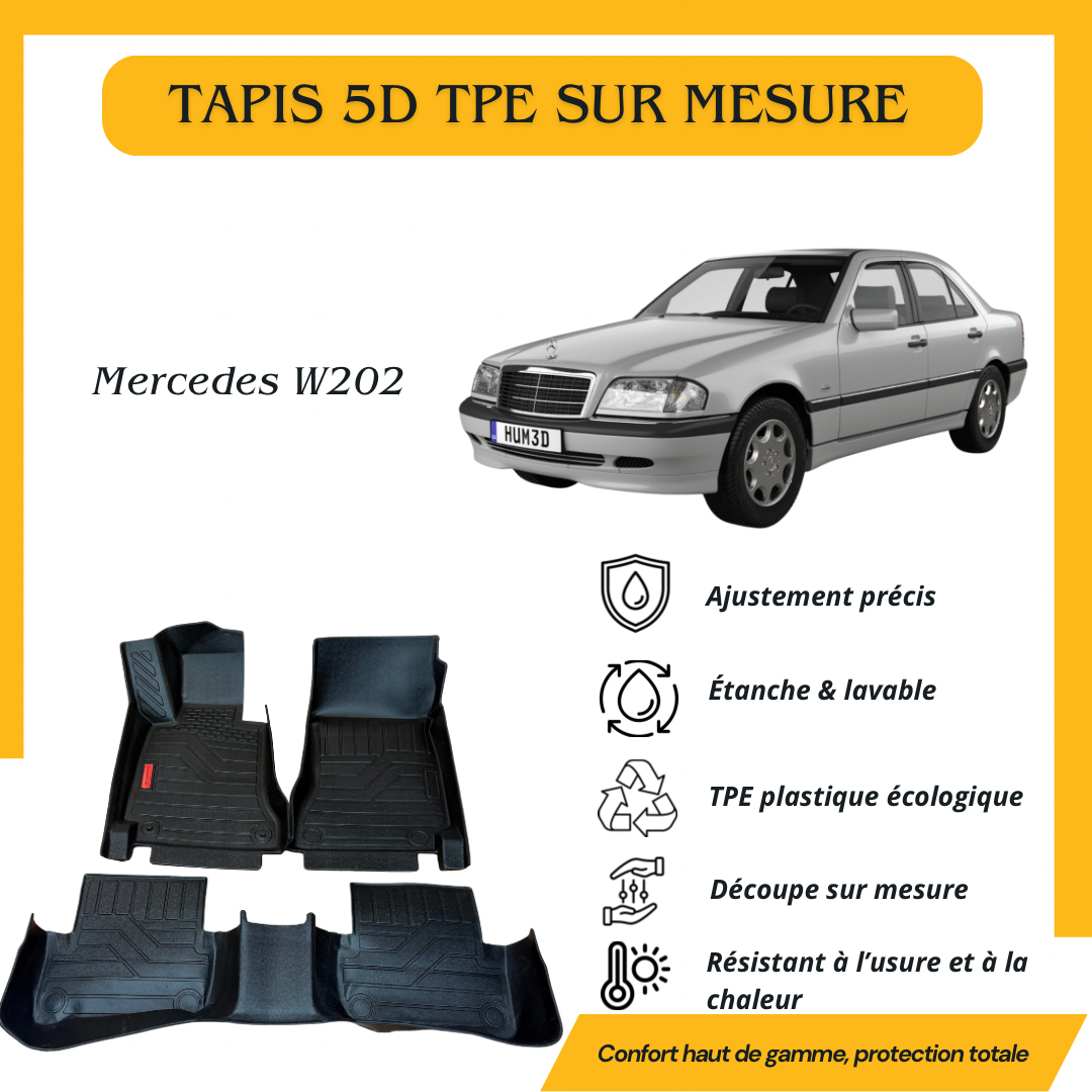 Tapis sur mesure 5D TPE Mercedes W202