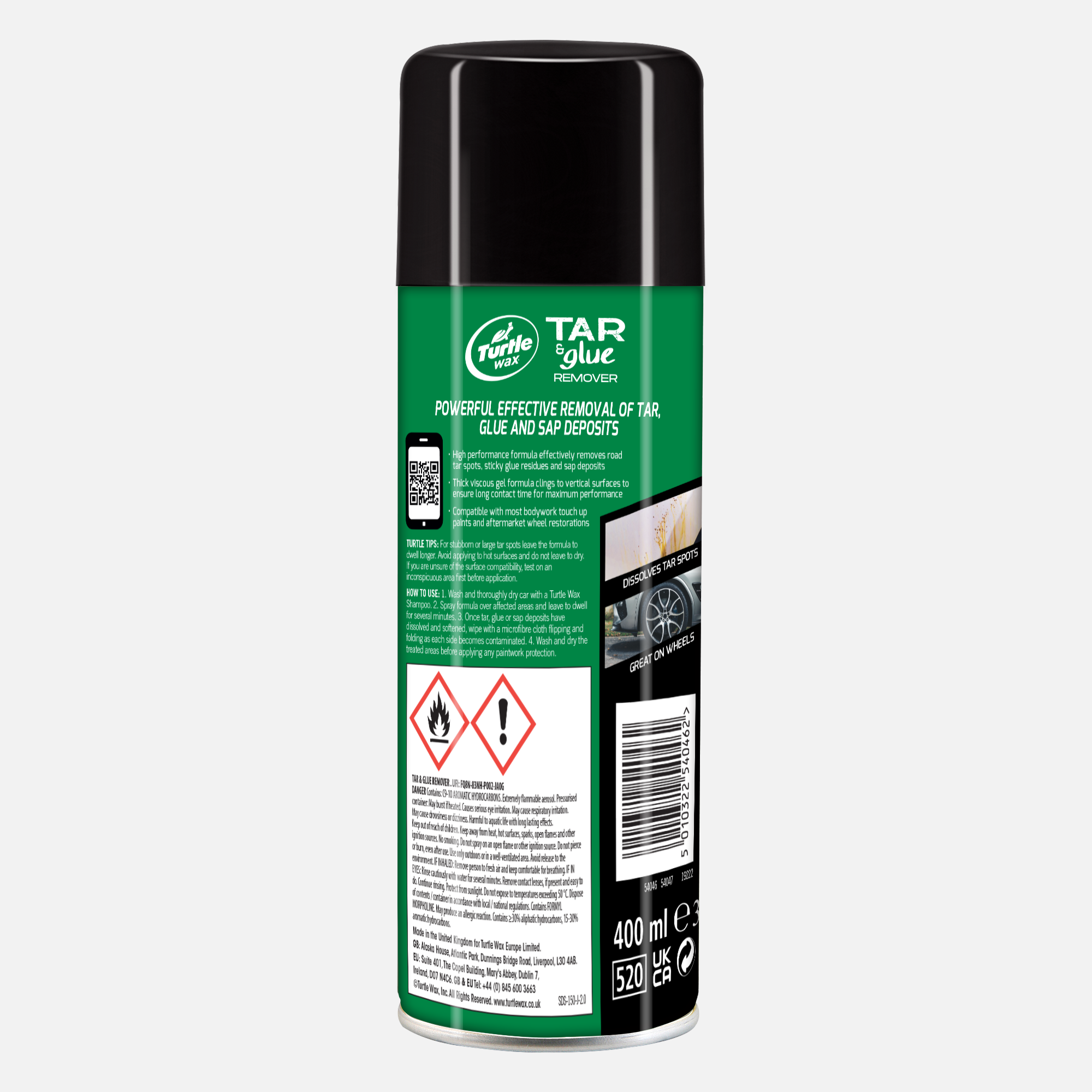Turtle Wax Tar & Glue Remover – Dissolvant Goudron & Colle 400 ml