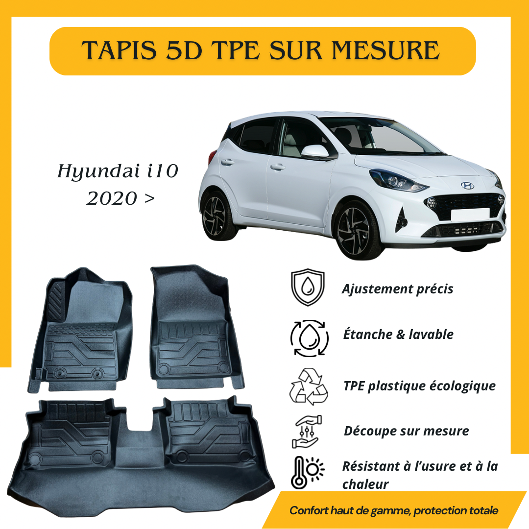 Tapis sur mesure 5D TPE Hyundai I10 2020 >