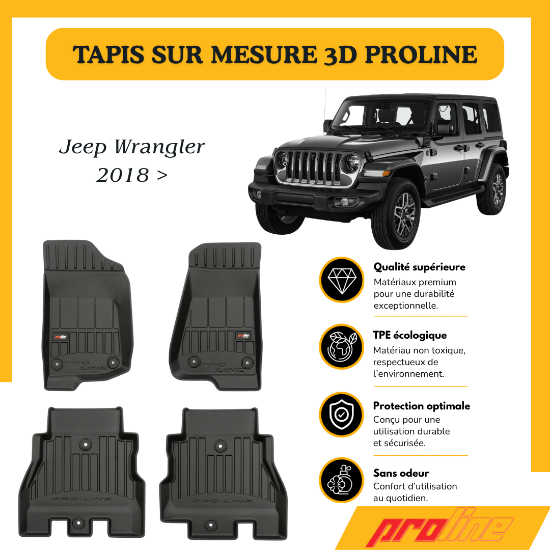 Tapis de sol PROLINE Jeep Wrangler IV 2018 >