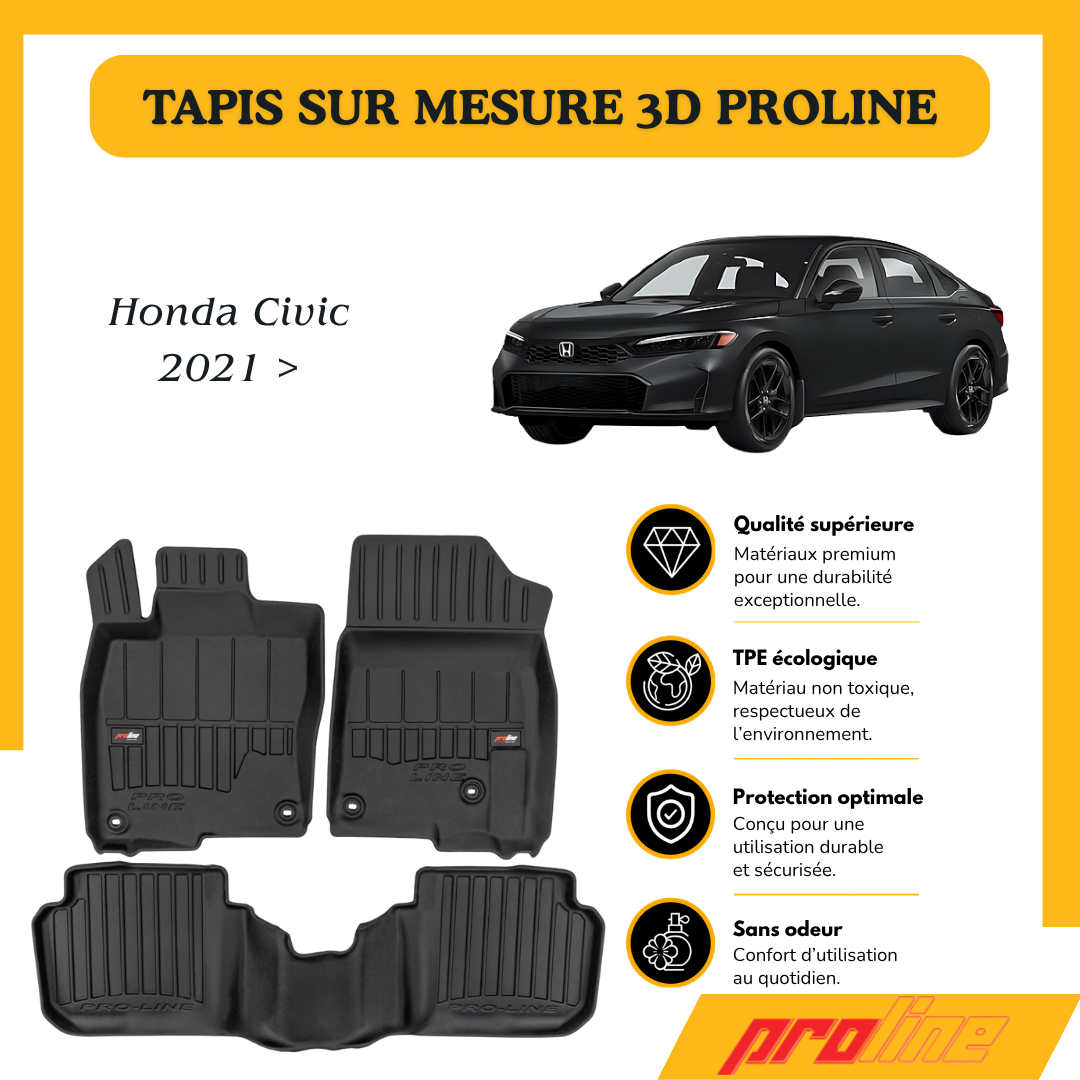 Tapis de sol PROLINE Honda Civic 2021 >
