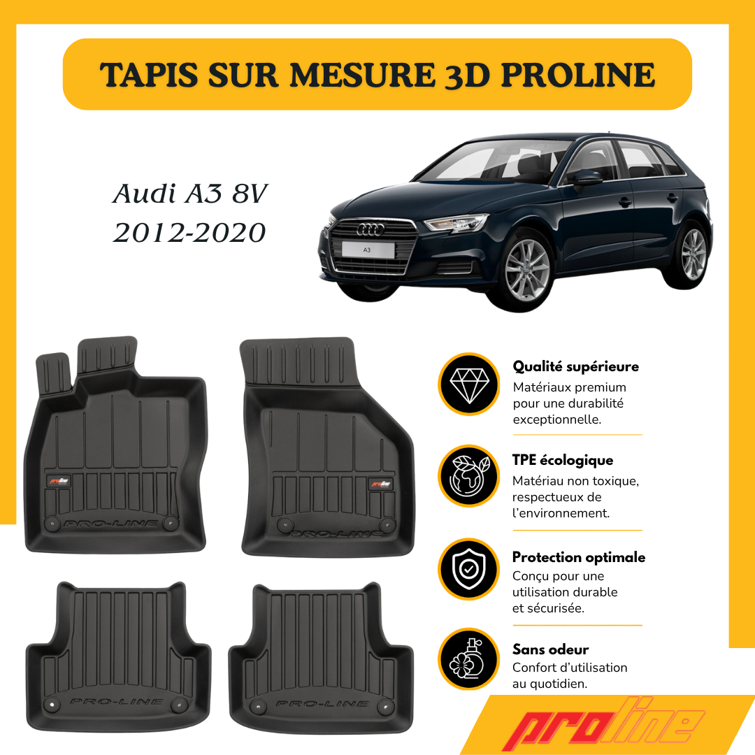 Tapis de sol PROLINE Audi A3 Sportback 2012-2020