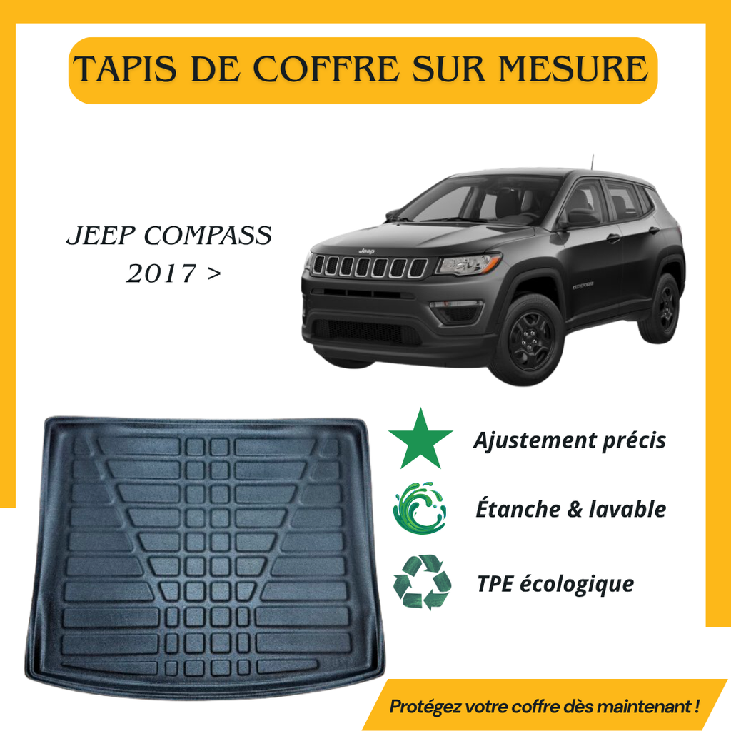 Protection Coffre Voiture Pour Jeep Compass 2007-2016 - Écran D'ombre Carbone, Marque Uxcell, Neuf