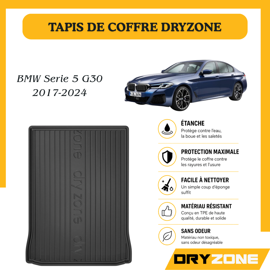 Tapis de Coffre Dryzone sur Mesure – BMW Série 5 G30 2017-2024