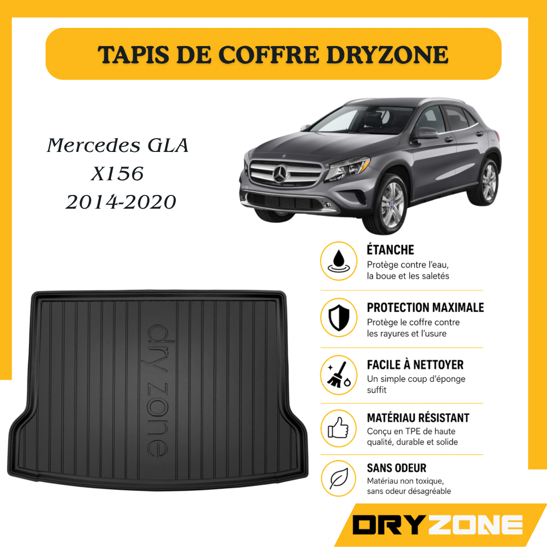 Tapis de Coffre Dryzone sur Mesure – Mercedes GLA X156 2014-2020