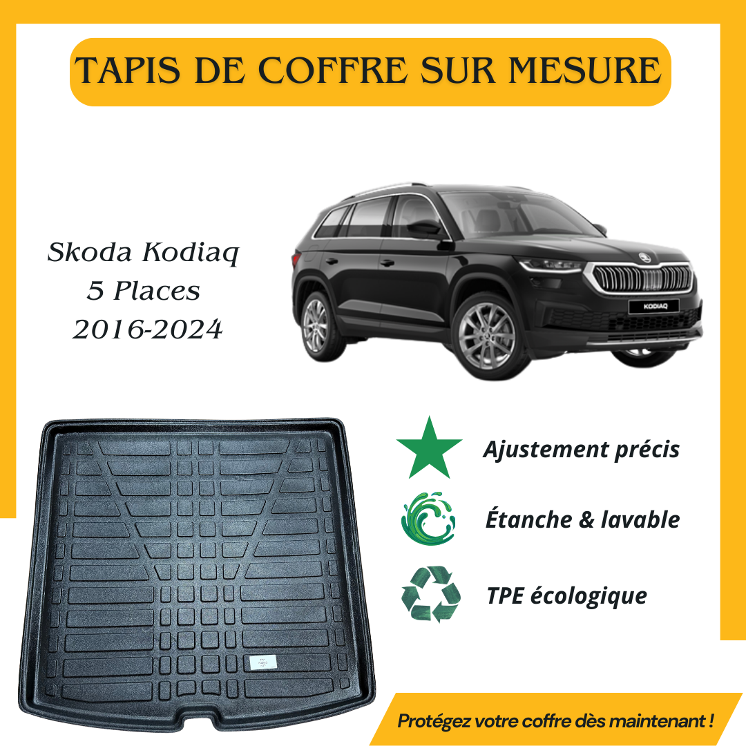 Tapis de coffre 4D Skoda Kodiaq 5places 2016-2024