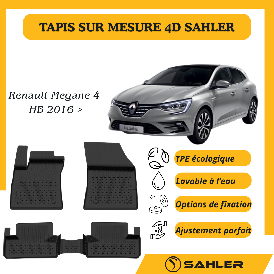 Tapis sur mesure 4D Renault Megane 4 HB 2016 >