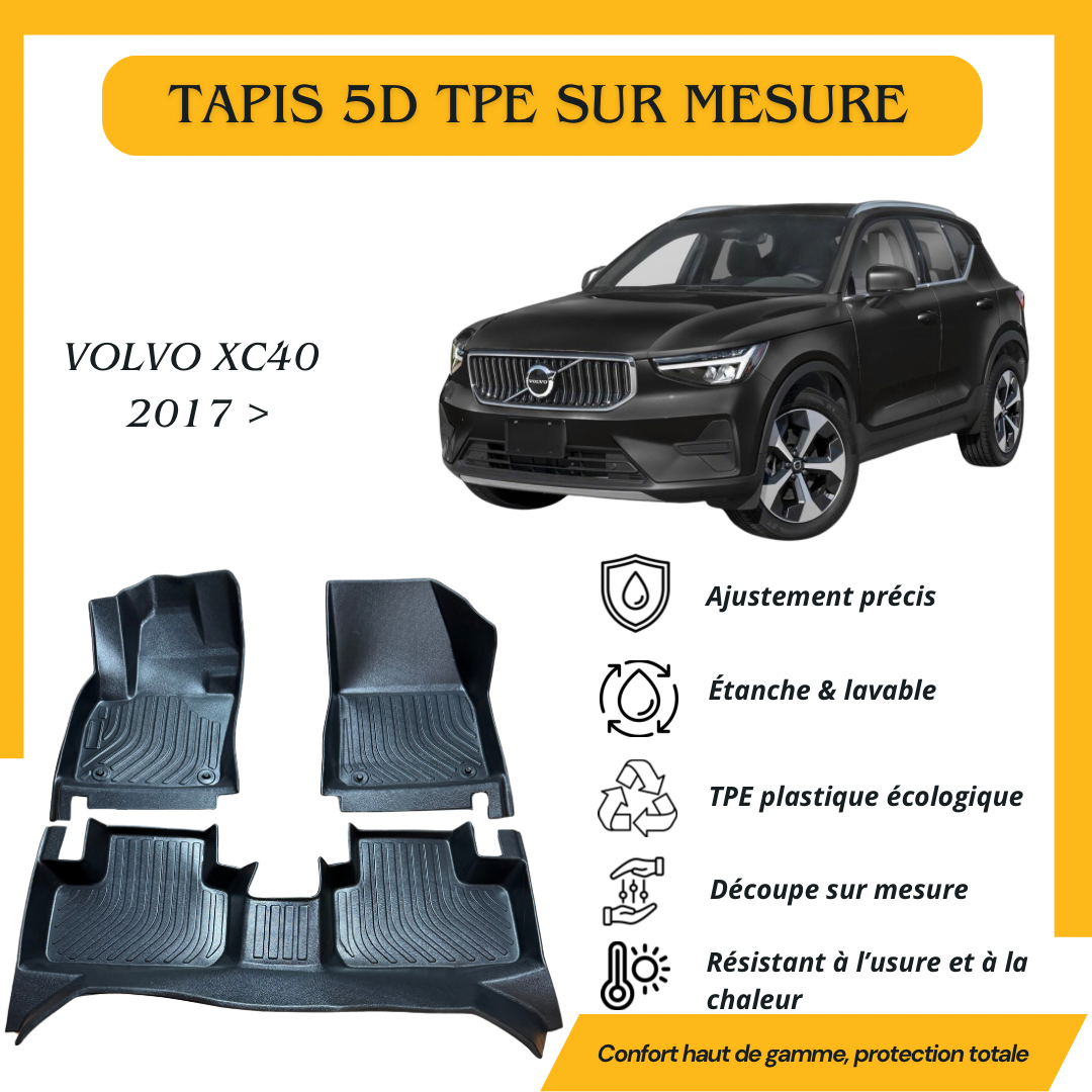 Tapis sur mesure 5D TPE Volvo XC40 2017 >