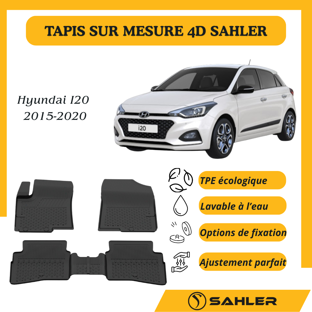 Tapis sur mesure 4D Hyundai I20 2015-2020