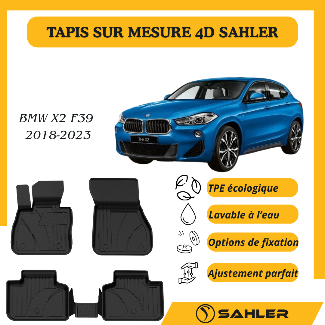 Tapis sur mesure 4D Premium BMW X2 F39 2018-2023