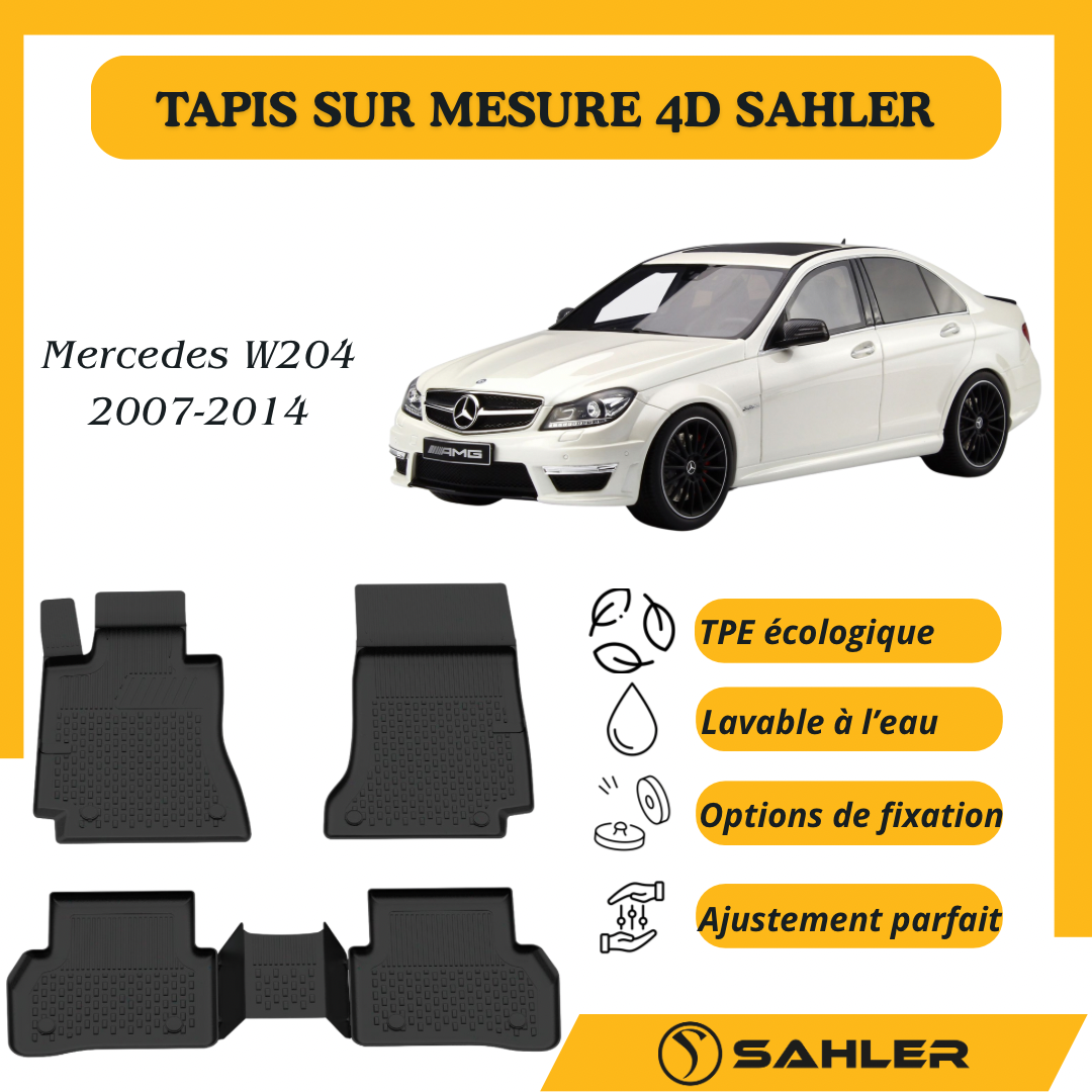 Tapis sur mesure 4D Mercedes Classe W204 2007-2014