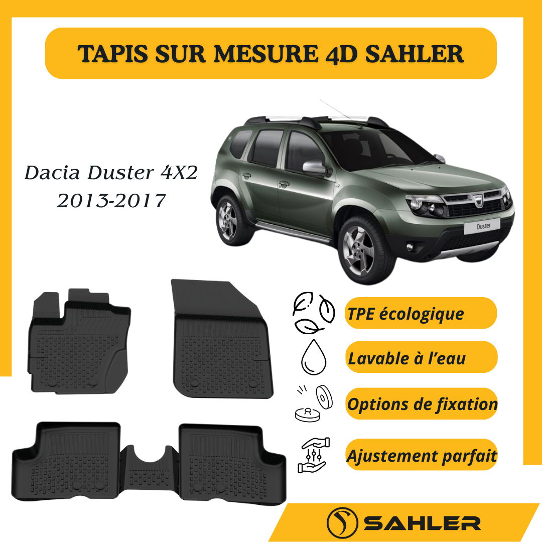 Tapis sur mesure 4D Dacia Duster 4x2 2013-2017