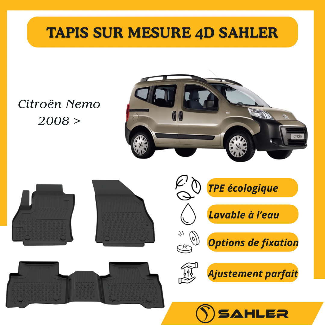 Tapis sur mesure 4D Citroën Nemo 2008 >