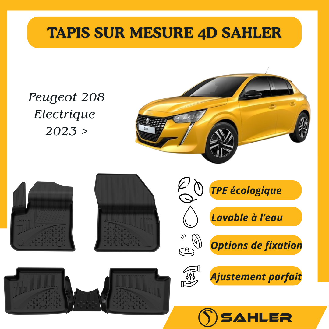 Tapis Sur Mesure 4D Peugeot 208 Electrique 2023 >