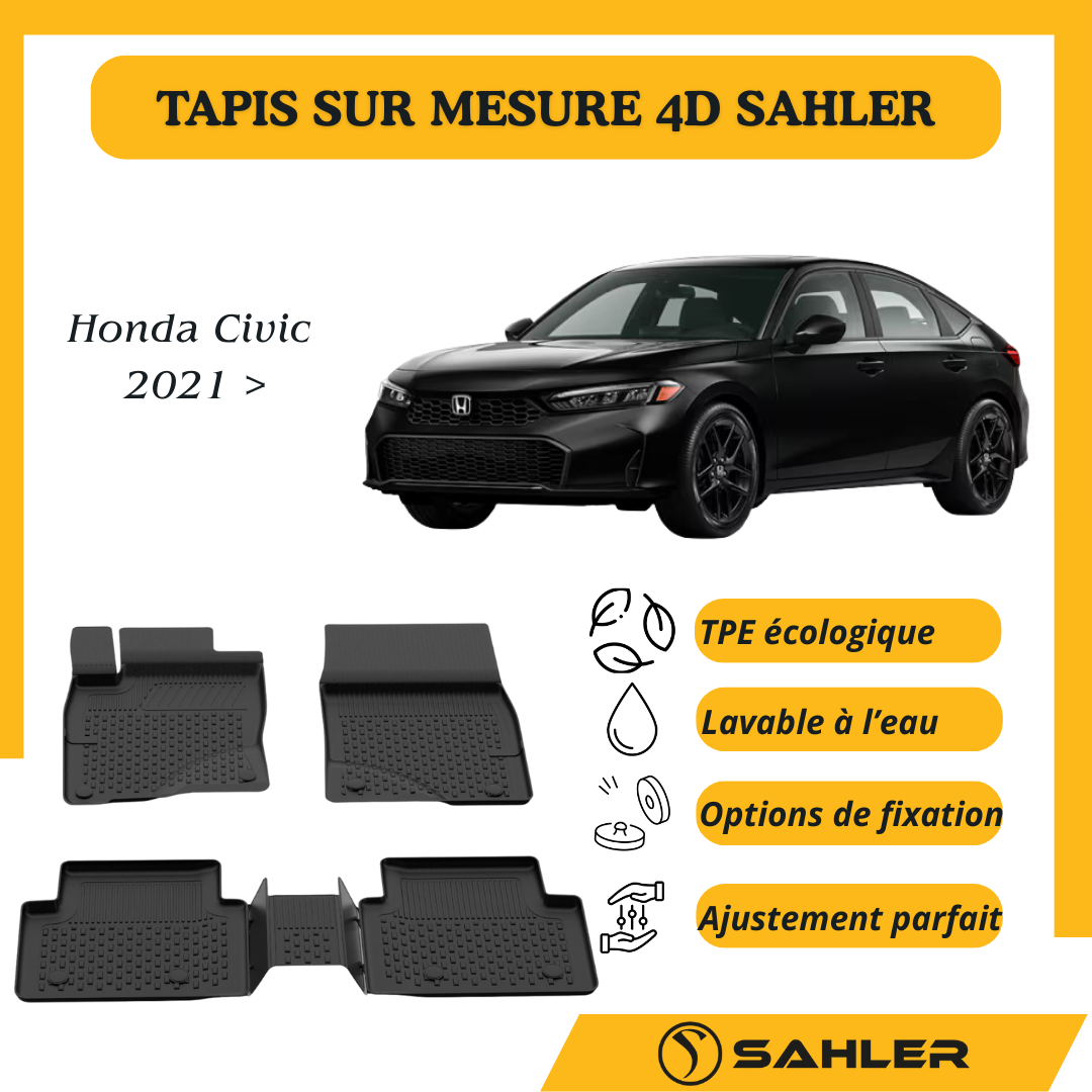 Tapis sur mesure 4D Honda Civic Sedan 2021+