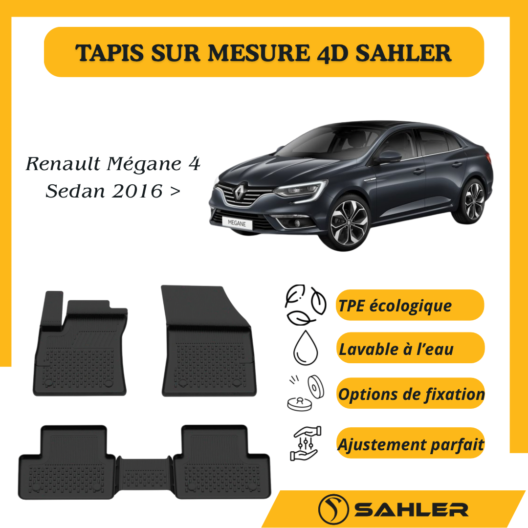 TAPIS Sur Mesure 4D Renault Mégane 4 Sedan 2016 >
