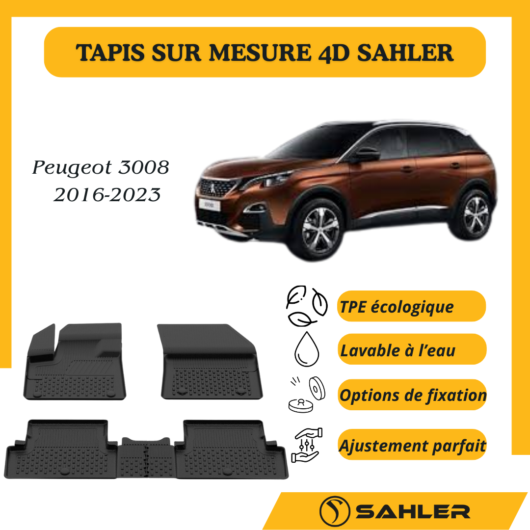 Tapis Sur Mesure 4D Peugeot 3008 2016-2023