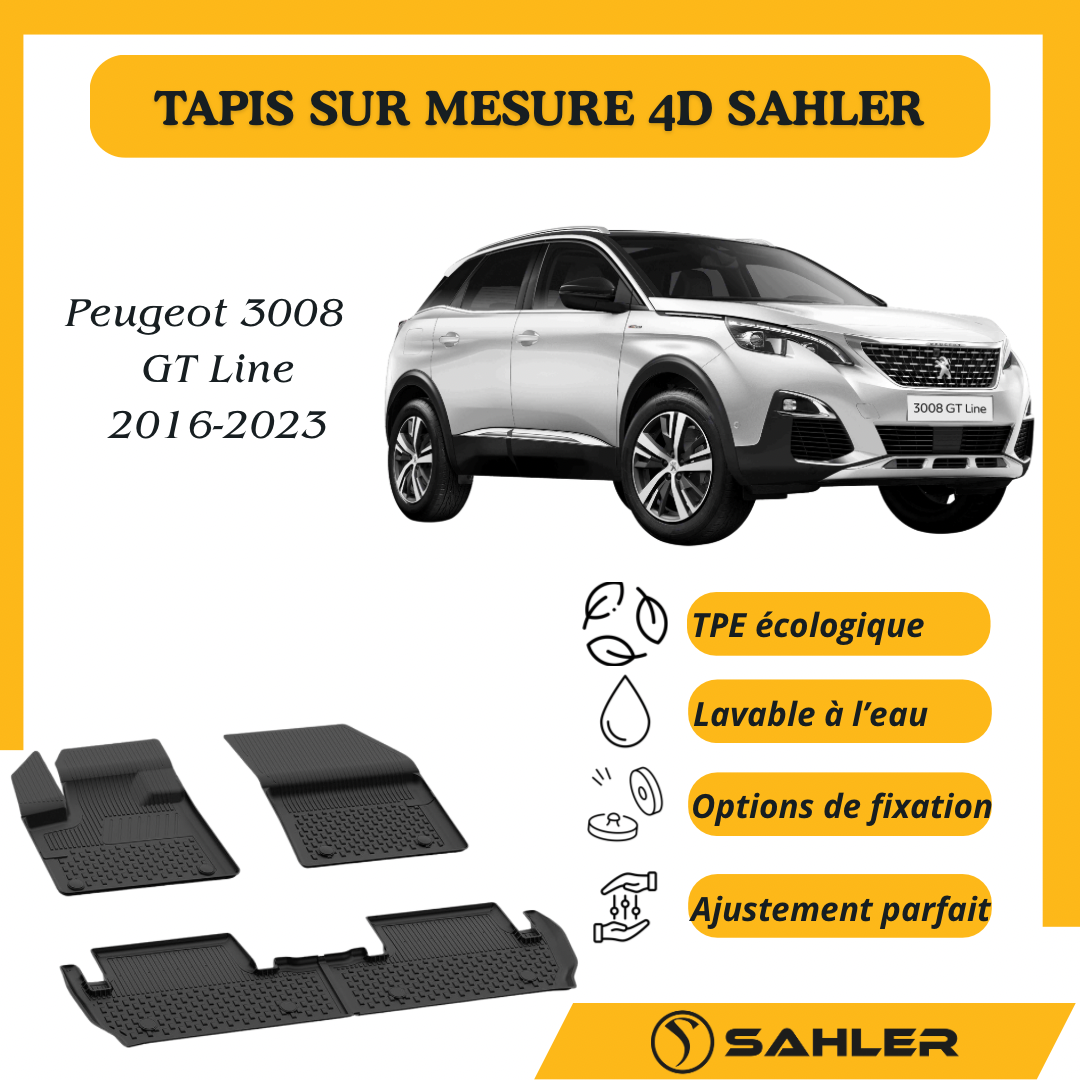 Tapis Sur Mesure 4D Peugeot 3008 GT Line 2016-2023