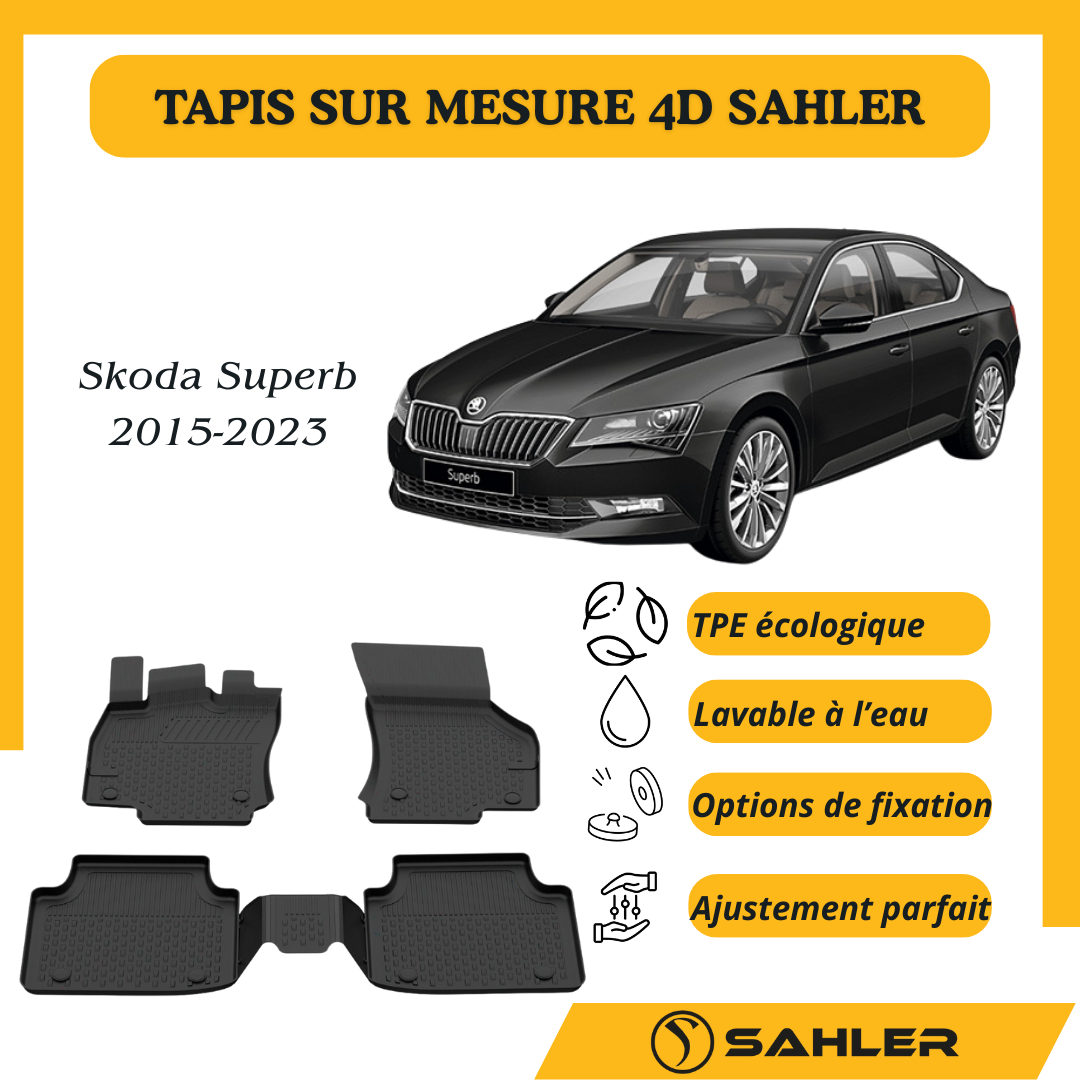 Tapis Sur Mesure 4D Skoda Superb 2015-2023