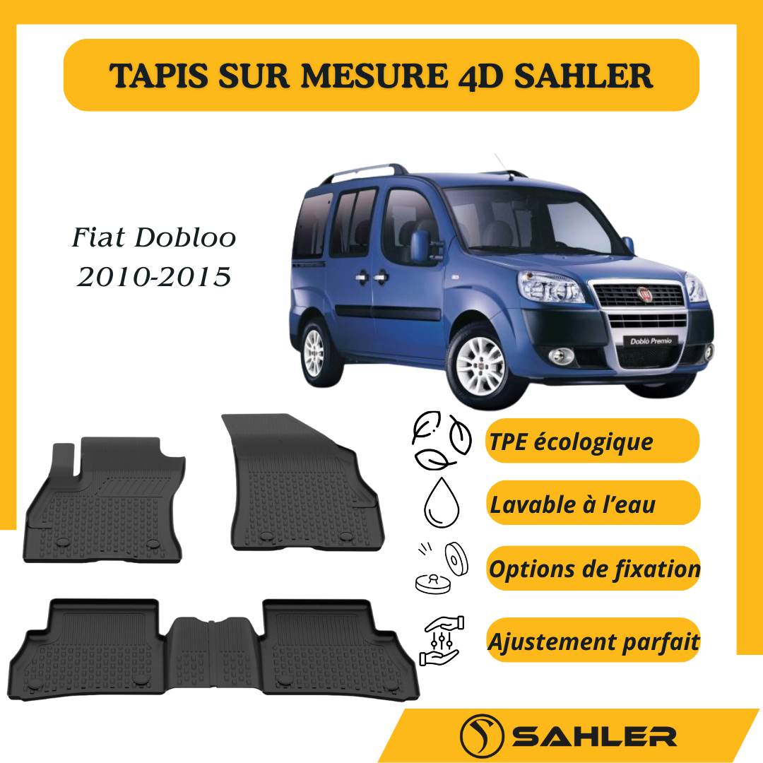 Tapis sur mesure 4D Fiat doblo 2010-2015