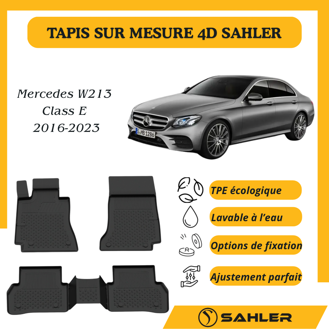 Tapis sur mesure 4D Mercedes Class E W213 2016-2023