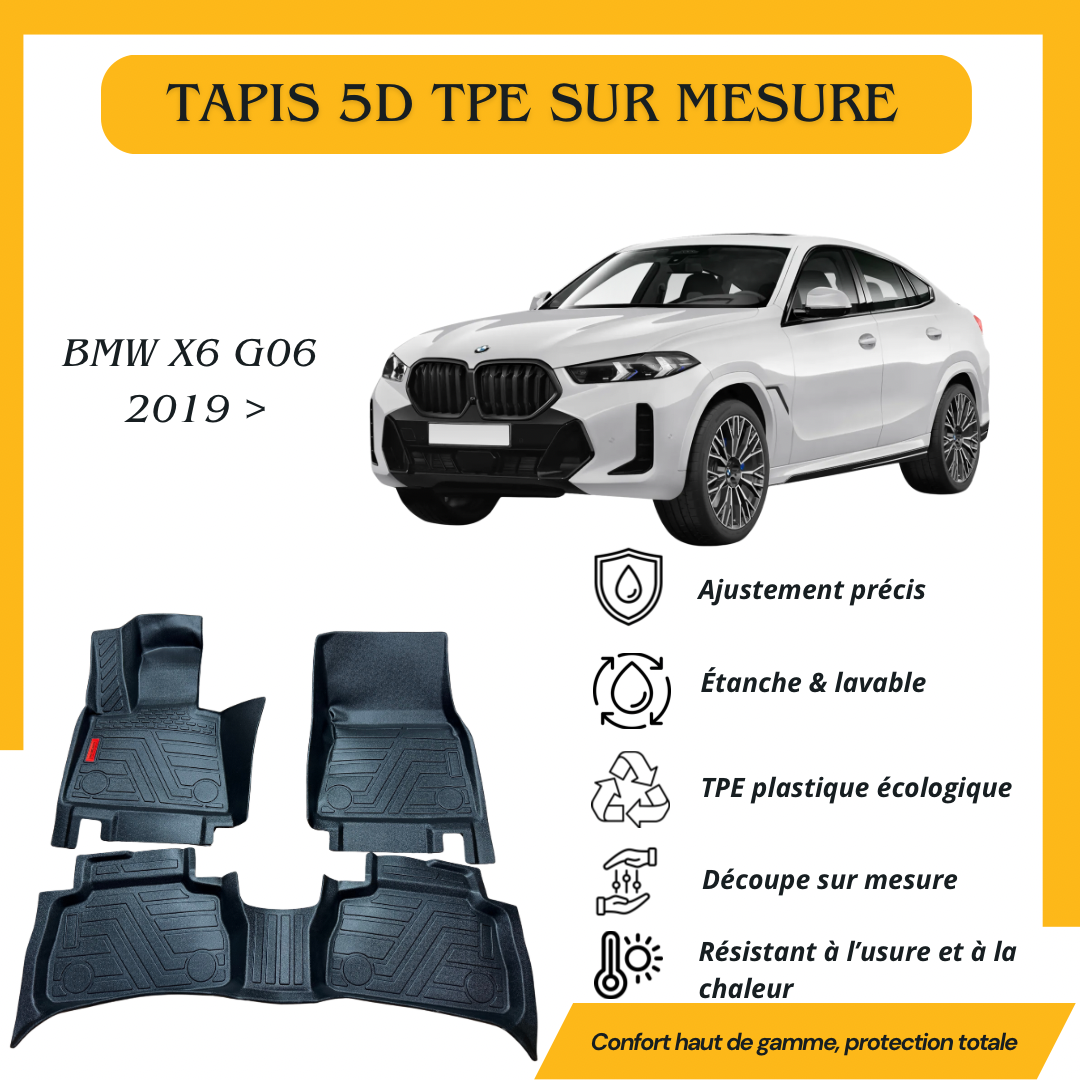 Tapis sur mesure 5D TPE Bmw X6 G06 2019 >