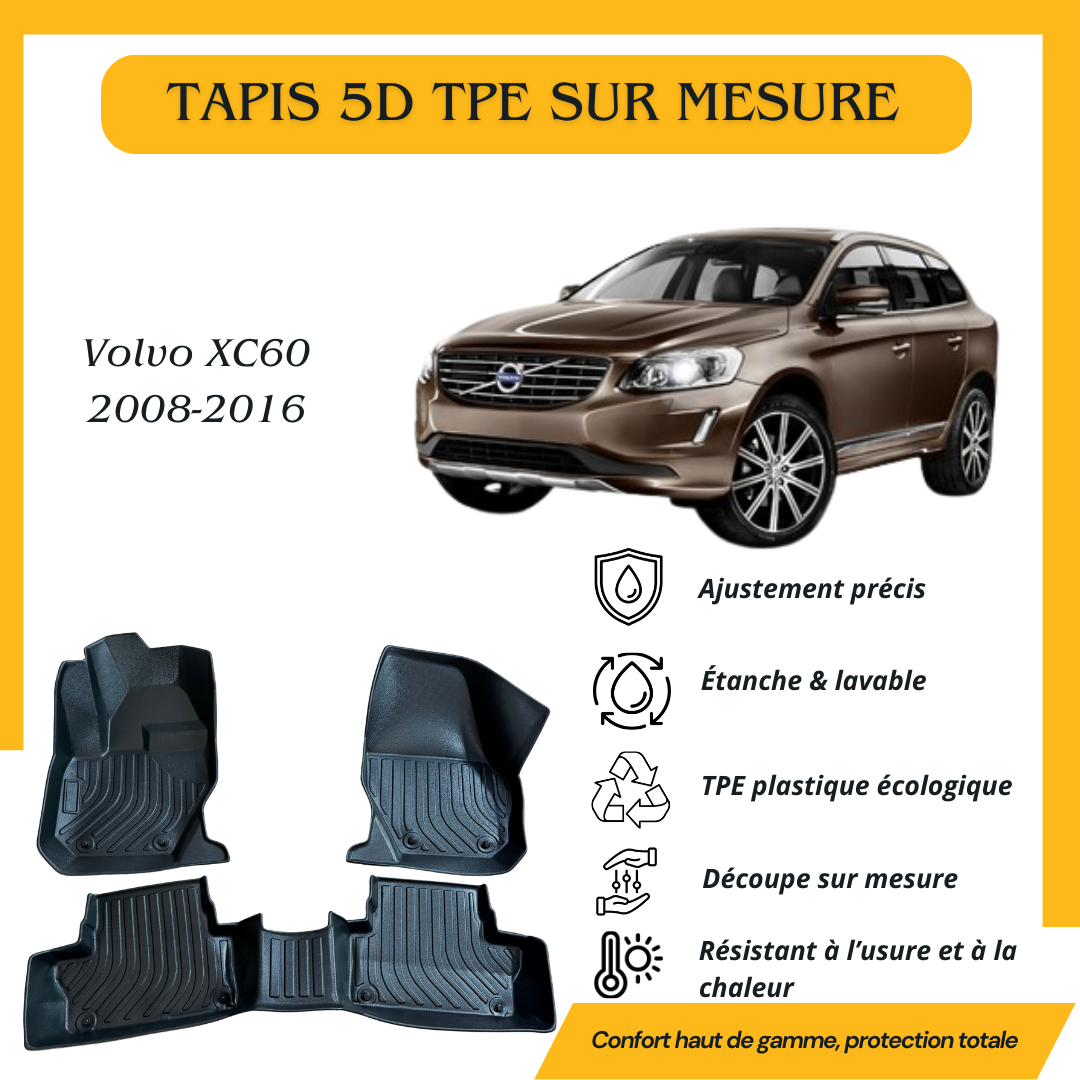 Tapis sur mesure 5D TPE Volvo XC60 2008-2016