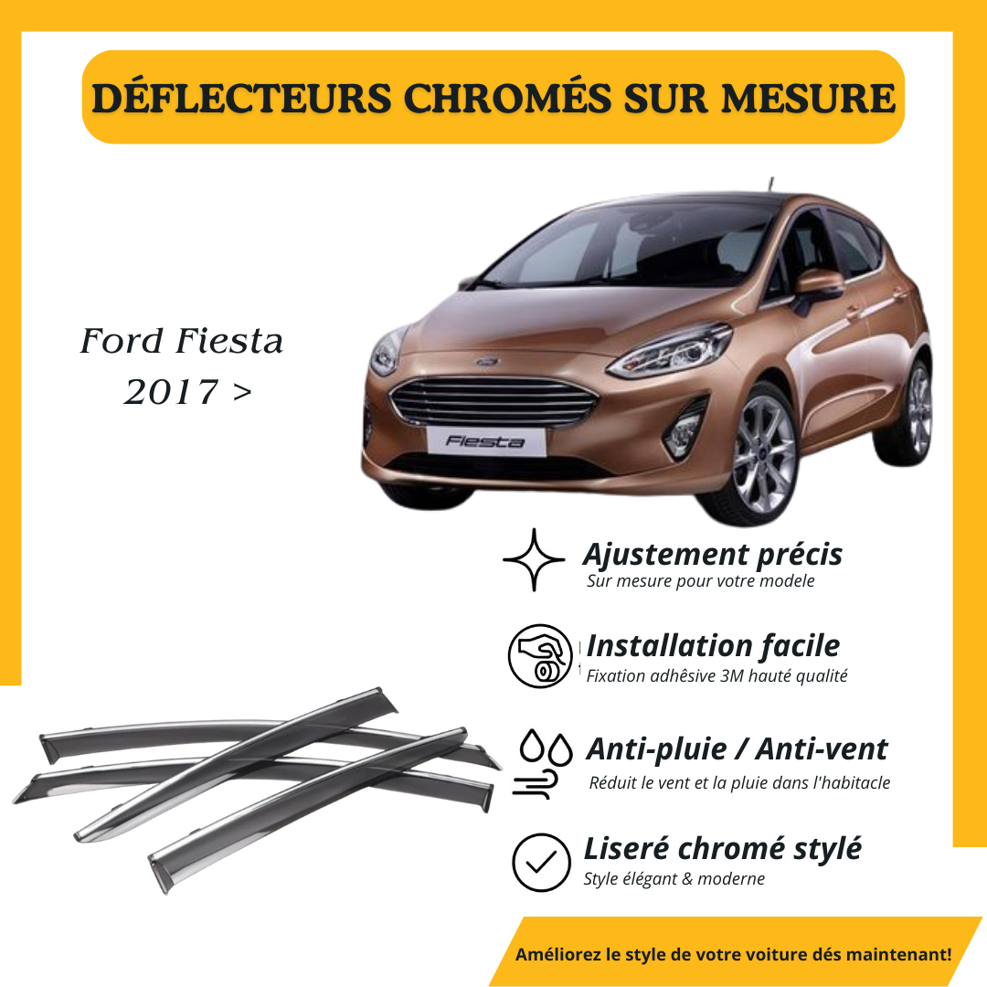 Déflecteur d’air noir et chromé Ford Fiesta 2017 >