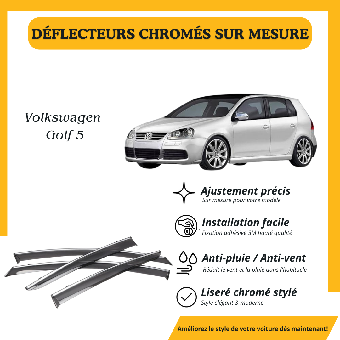 Déflecteur d’air noir et chromé Volkswagen Golf 5
