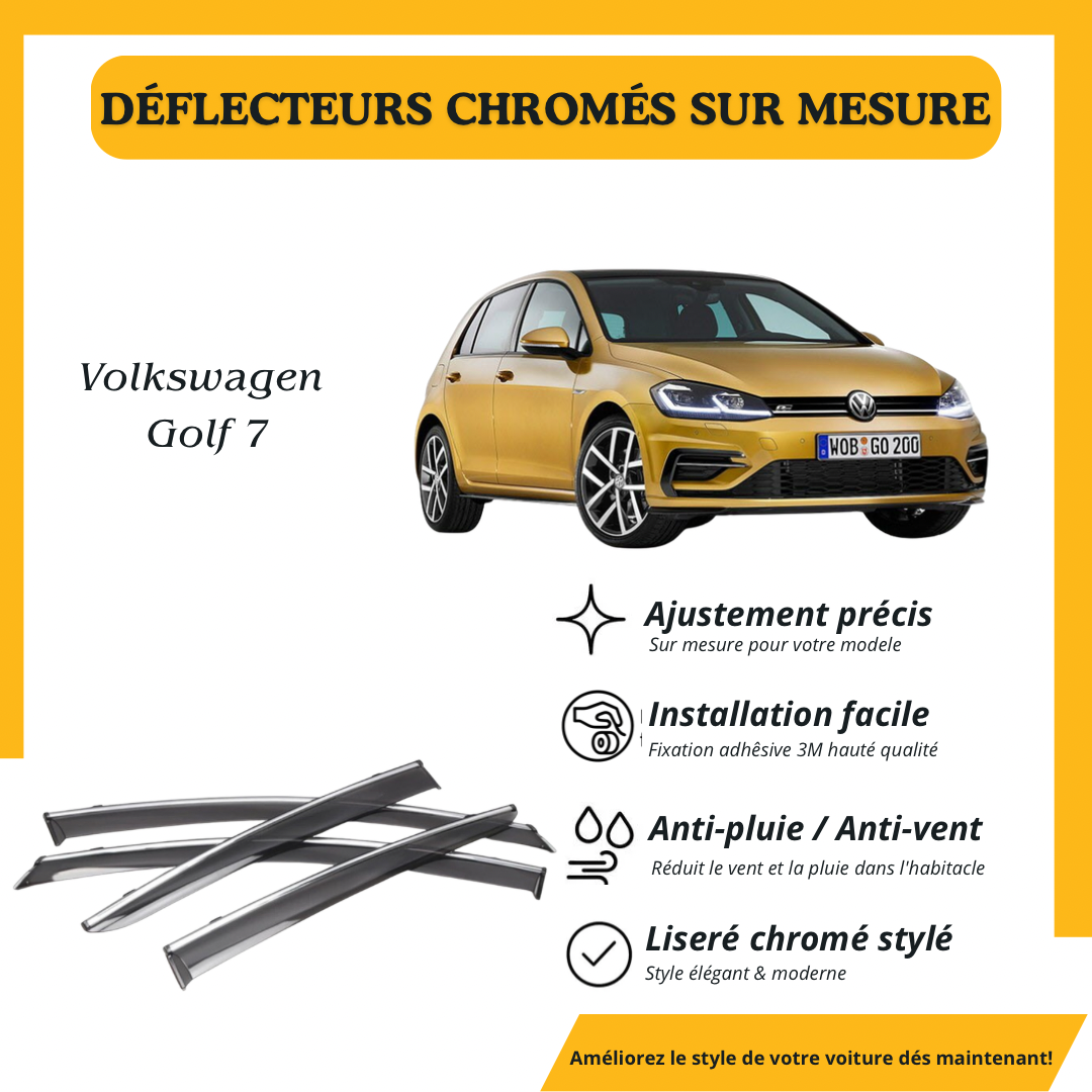 Déflecteur d’air noir et chromé Volkswagen Golf 7