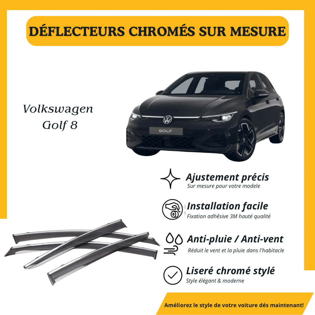 Déflecteur d’air noir et chromé Volkswagen Golf 8