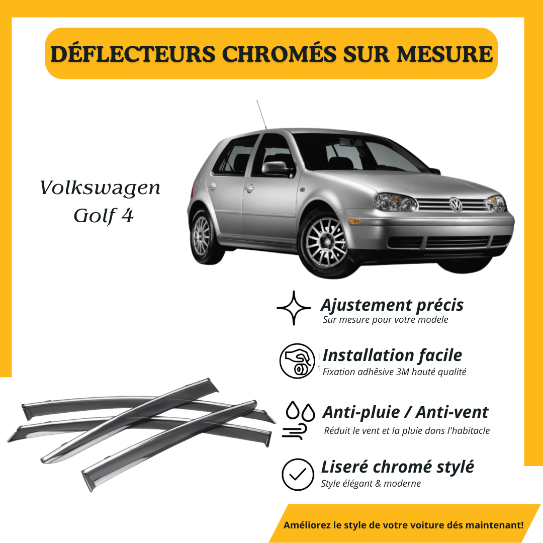 Déflecteur d’air noir et chromé Volkswagen Golf 4