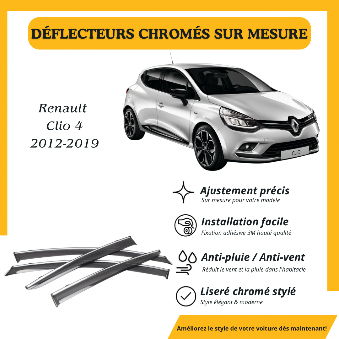 Déflecteur d’air noir et chromé Renault Clio 4 2012-2019