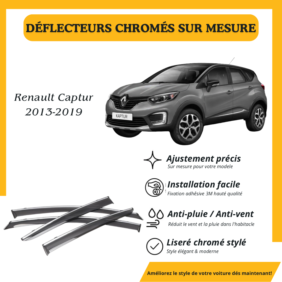 Déflecteur d’air noir et chromé Renault Capture 2013-2019