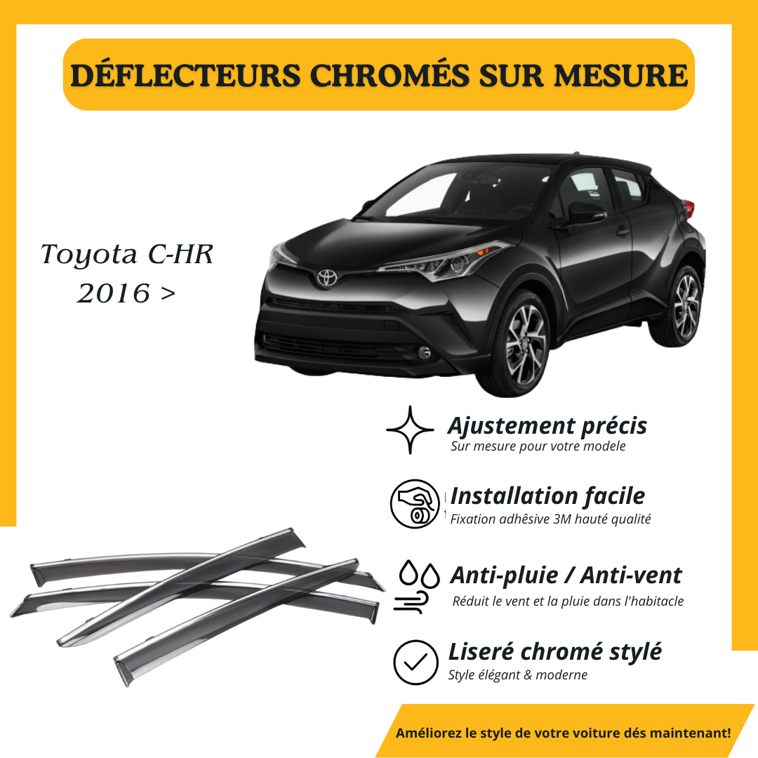 Déflecteur d’air noir et chromé Toyota C-hr 2016 >